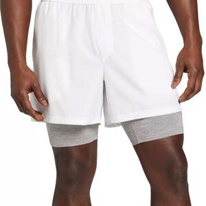 DSG White Athletic Shorts with Gray Liner